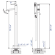 ALFI brand AB2843-PC Chrome Single Hole Floor Mounted Waterfall Tub Filler