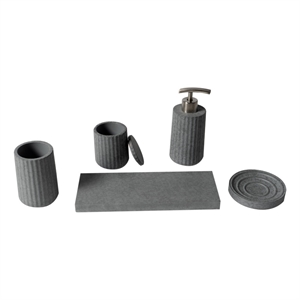 ALFI brand ABCO1001 5 Piece Solid Concrete Gray Matte Bathroom Accessory Set