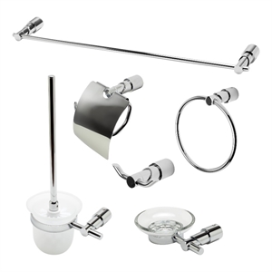 ALFI brand AB9508-PC Polished Chrome 6 Piece Matching Bathroom Accessory Set