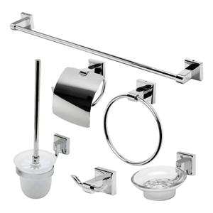 ALFI brand AB9509-PC Polished Chrome 6 Piece Matching Bathroom Accessory Set