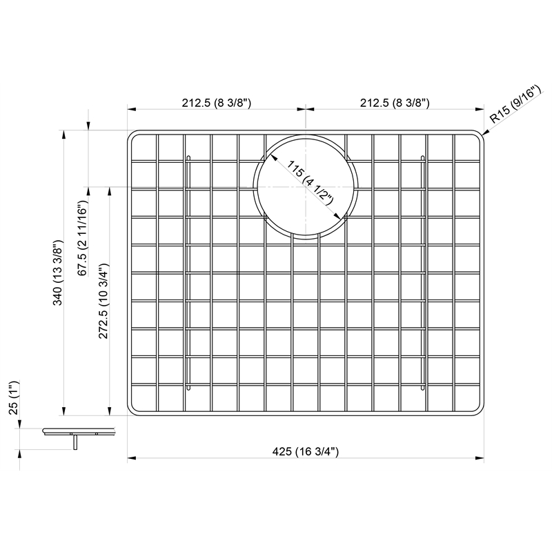 ALFI brand ABGR2420 Stainless Steel Grid for AB2420DI and AB2420UM