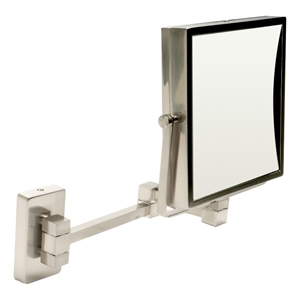 ALFI brand ABM8WS-BN 8&quot  Square Wall Mounted 5x Magnify Cosmetic Mirror