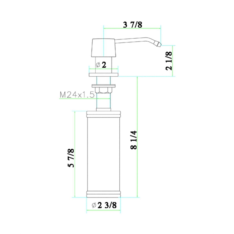 ALFI brand AB5004-PSS Solid Polished Stainless Steel Modern Soap Dispenser