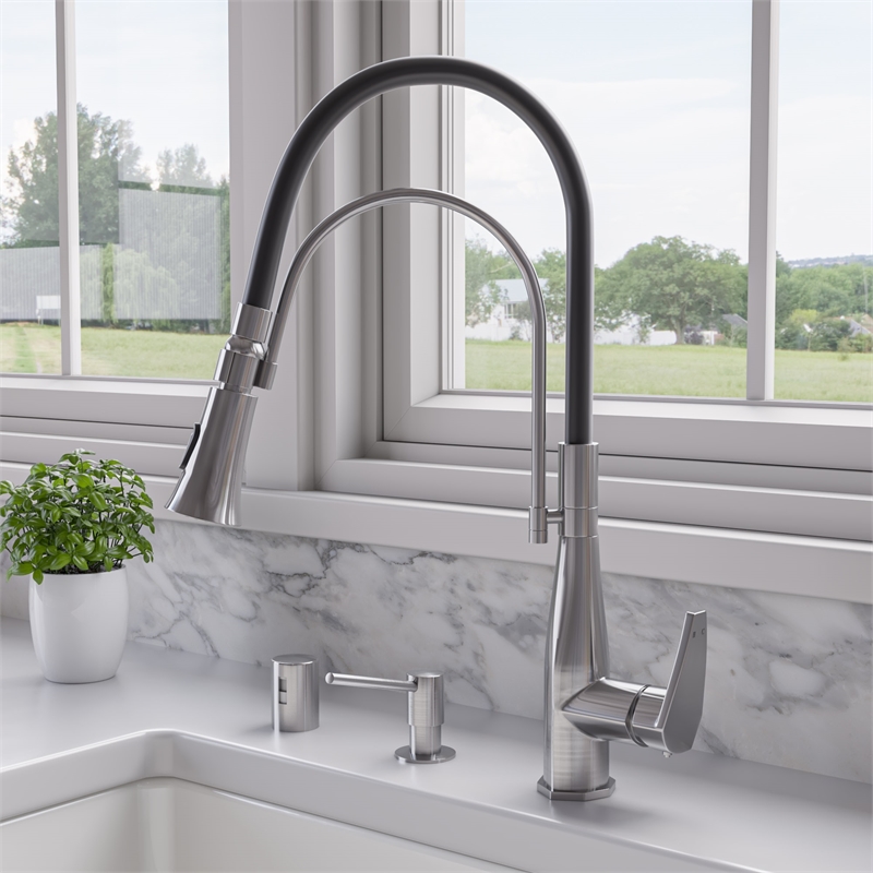 ALFI brand AB5006-BSS Modern Round Brushed Stainless Steel Soap Dispenser