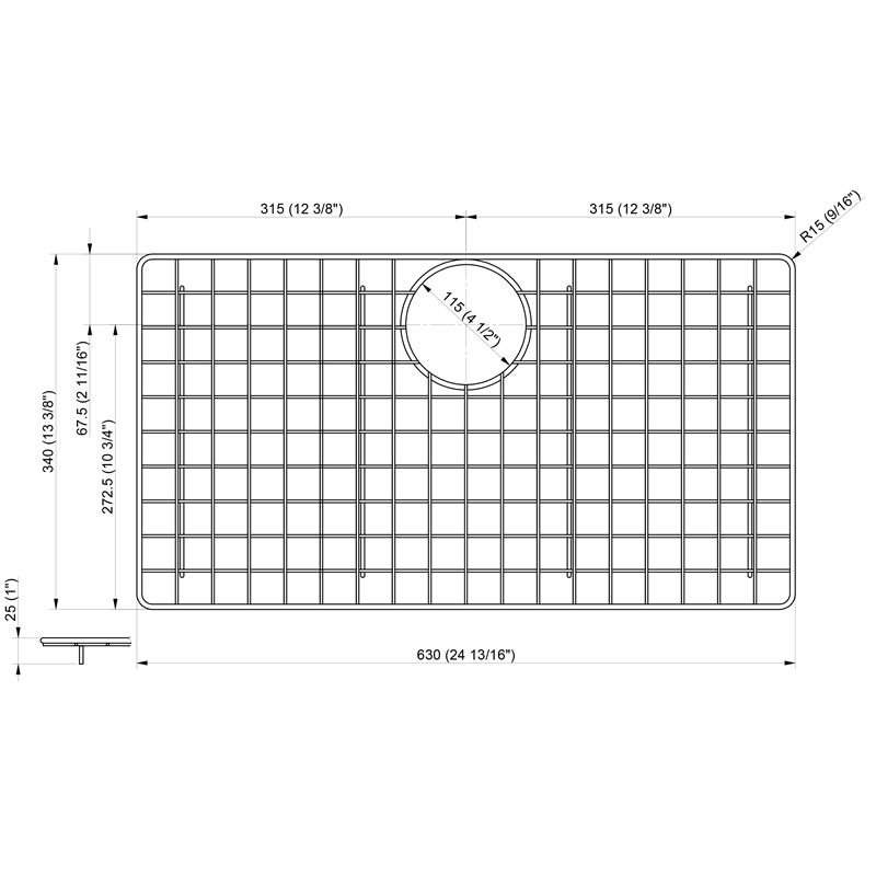 ALFI brand ABGR3020 Stainless Steel Grid for AB3020DI and AB3020UM
