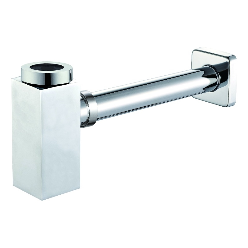 ALFI brand AB9026-PC Chrome Solid Brass Square Modern Decorative Bottle P-Trap