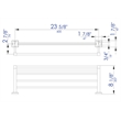 ALFI brand AB9596 Polished Chrome 24 inch Towel Bar & Shelf Bathroom Accessory