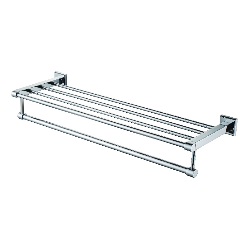ALFI brand AB9596 Polished Chrome 24 inch Towel Bar & Shelf Bathroom Accessory