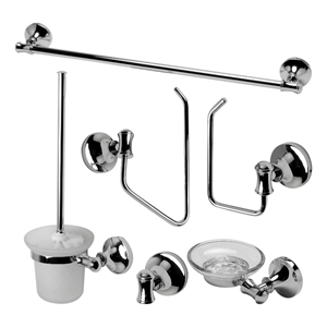 ALFI brand AB9521-PC Polished Chrome 6 Piece Matching Bathroom Accessory Set