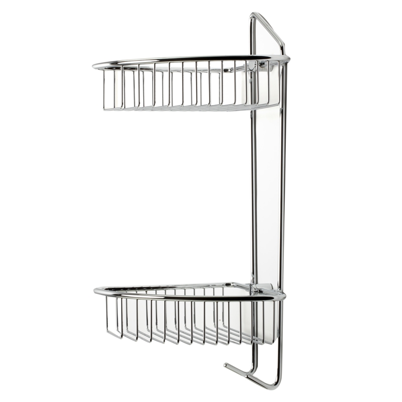 ALFI brand AB9532 Chrome Corner Mounted Basket Shower Bathroom Accessory