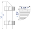 ALFI brand AB9532 Chrome Corner Mounted Basket Shower Bathroom Accessory