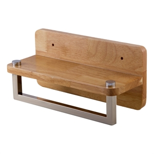 ALFI brand AB5510 12&quot Wooden with Chrome Towel Bar Bathroom Accessory