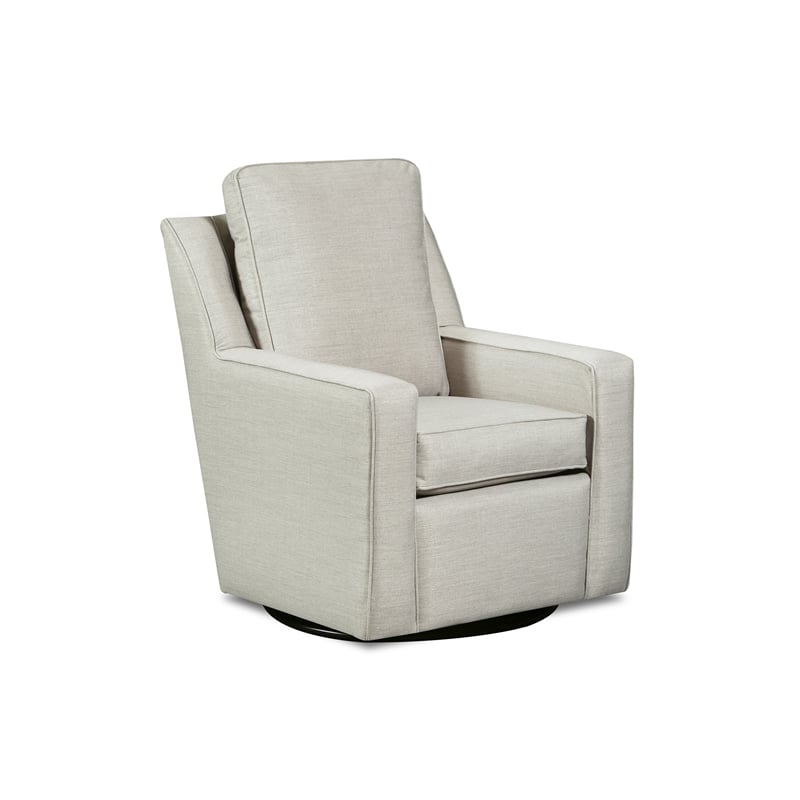 The 1st Chair Miley Swivel Glider with Gray Skies Fabric - Made In USA
