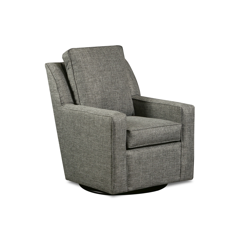 The 1st Chair Miley Swivel Glider with Brushed Graphite Fabric - Made In USA