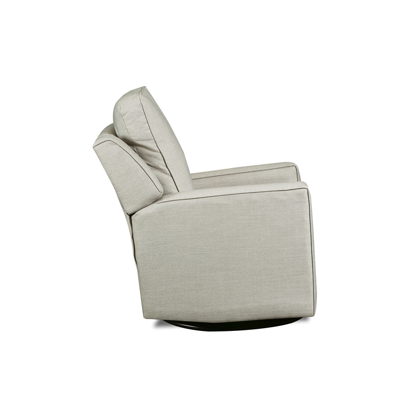 The 1st Chair Harrison Gliding Swivel Recliner Gray Skies Fabric - Made in USA