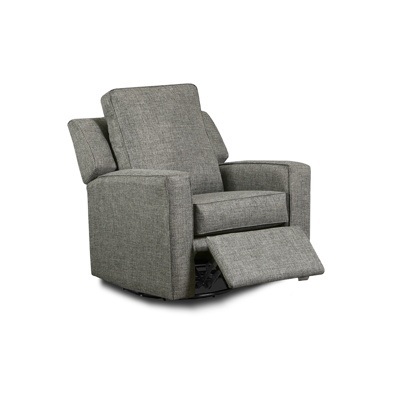 The 1st Chair Harrison Gliding Swivel Recliner in Brushed Graphite - Made In USA