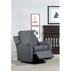 The 1st Chair Harrison Gliding Swivel Recliner in Brushed Graphite - Made In USA