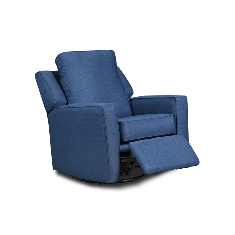 The 1st Chair Harrison Gliding Swivel Recliner with Cobalt Fabric - Made In USA