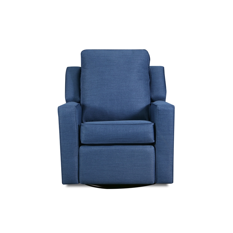 The 1st Chair Harrison Gliding Swivel Recliner with Cobalt Fabric - Made In USA