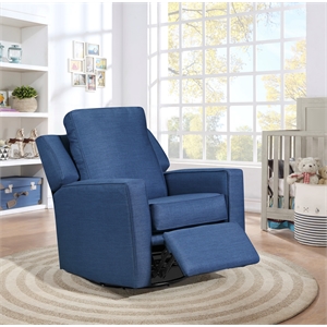 The 1st Chair Harrison Gliding Swivel Recliner with Cobalt Fabric - Made In USA