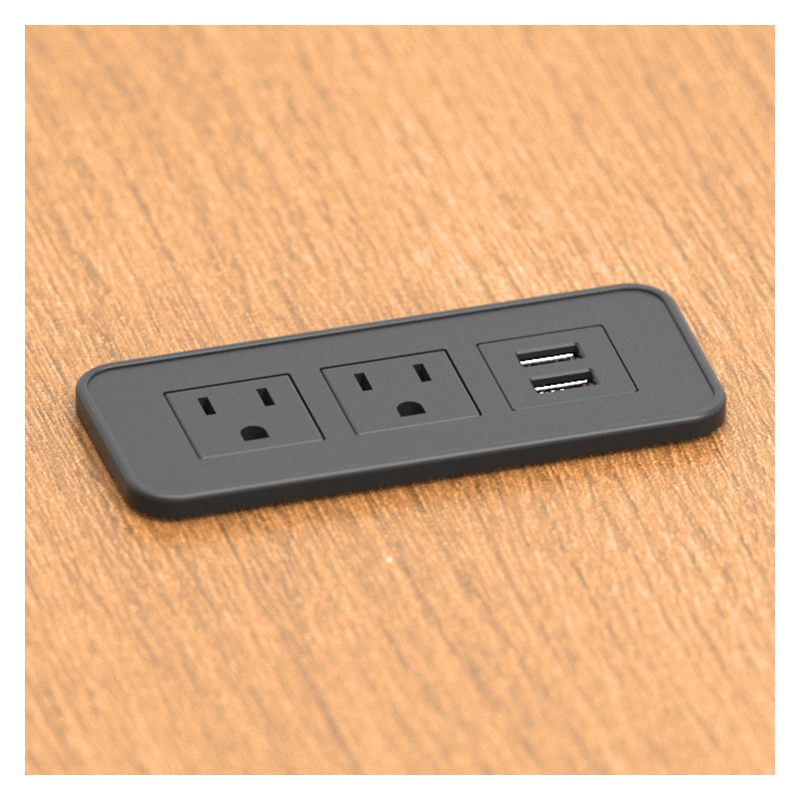 Raffel Systems USB-A Rectangle  120V Power Station - Black