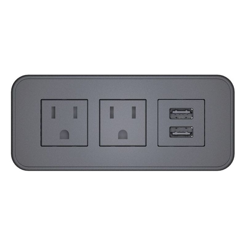 Raffel Systems USB-A Rectangle  120V Power Station - Black