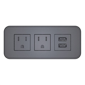 Raffel Systems USB-A Rectangle  120V Power Station - Black