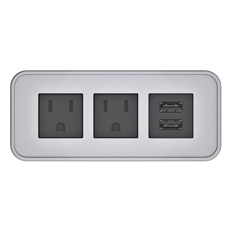 Raffel Systems USB-A Rectangle  120V Power Station - Silver