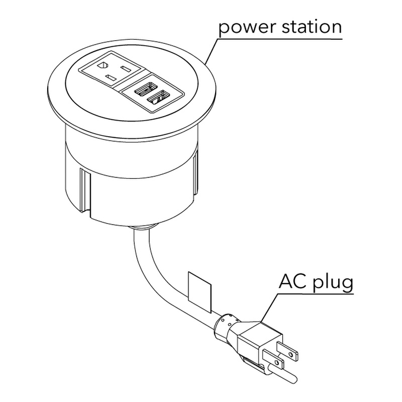 Raffel Systems USB-A Dome  120V Power Station - Black