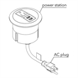 Raffel Systems USB-A Dome  120V Power Station - Black
