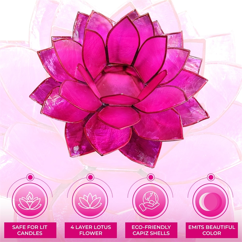 Brightspot Moonshadow Capiz Shell Tea Light Holder in Pink