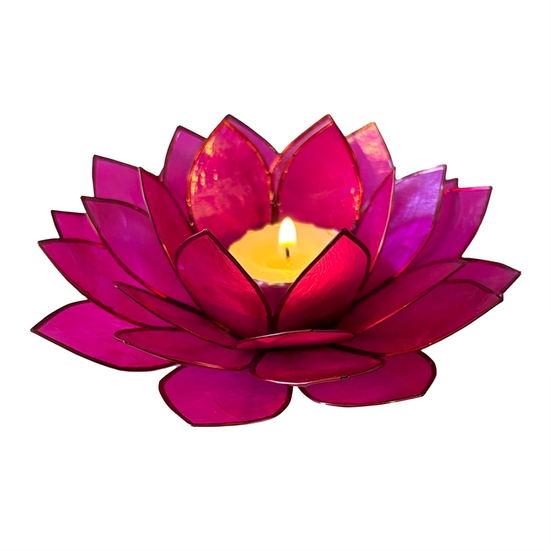 Brightspot Moonshadow Capiz Shell Tea Light Holder in Pink