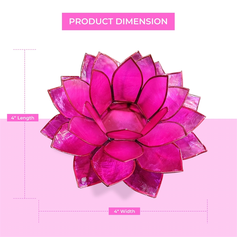 Brightspot Moonshadow Capiz Shell Tea Light Holder in Pink