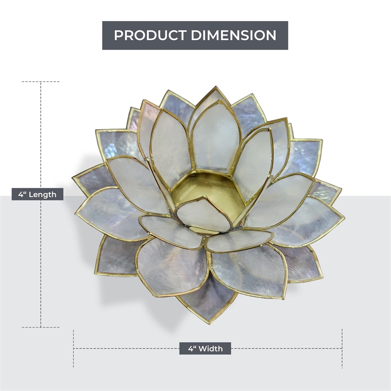 Brightspot Moonshadow Capiz Shell Tea Light Holder in Natural