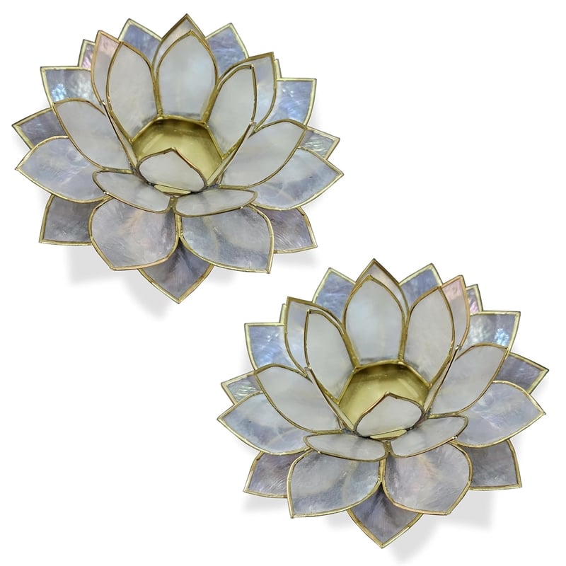 Brightspot Moonshadow Capiz Shell Tea Light Holder in Natural