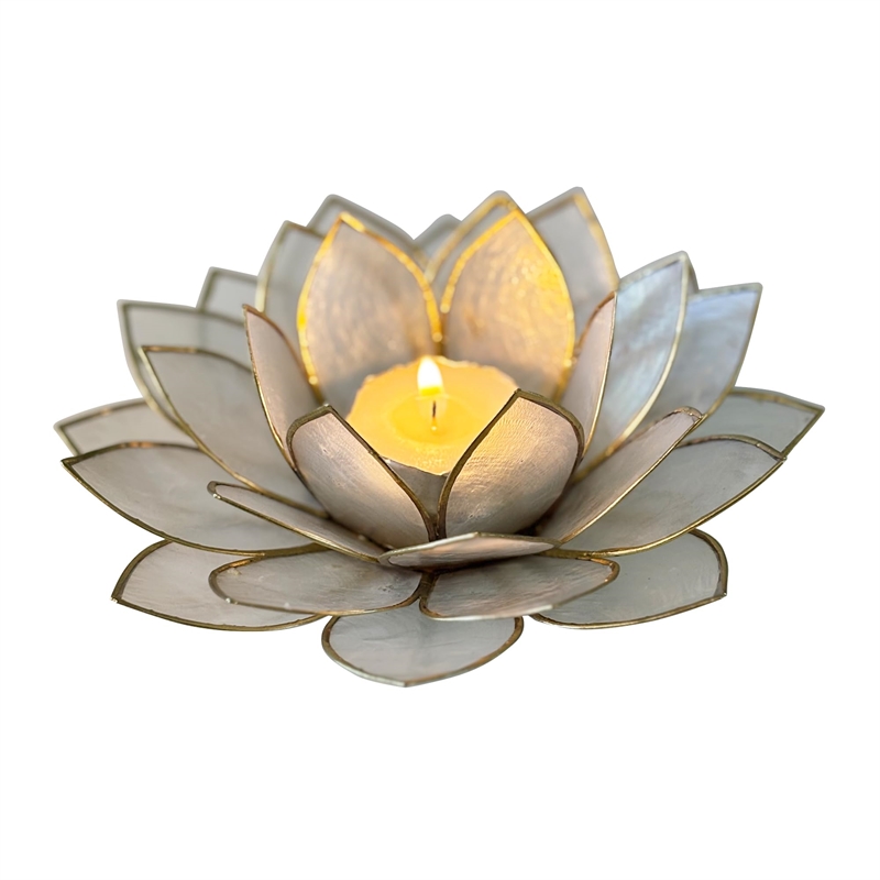 Brightspot Moonshadow Capiz Shell Tea Light Holder in Natural