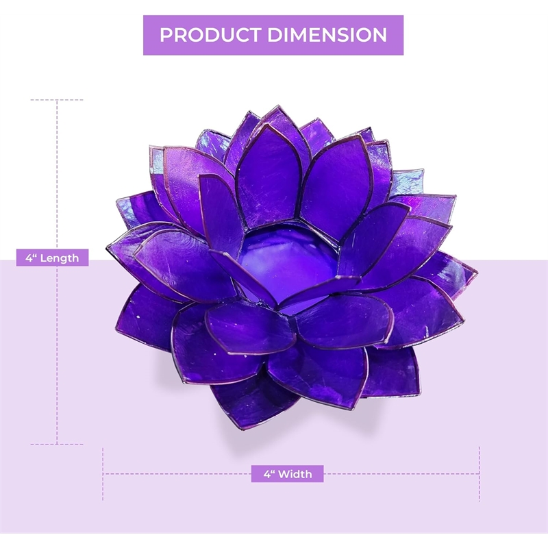 Brightspot Moonshadow Capiz Shell Tea Light Holder in Purple