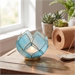 Brightspot Blooming Lotus Capiz Shell Tea Light Holder in Blue