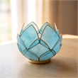 Brightspot Blooming Lotus Capiz Shell Tea Light Holder in Blue
