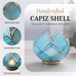 Brightspot Blooming Lotus Capiz Shell Tea Light Holder in Blue