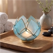 Brightspot Blooming Lotus Capiz Shell Tea Light Holder in Blue