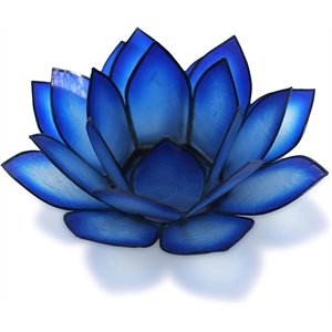 OM Gallery Capiz Shell Lotus Tea Light Holder in Blue