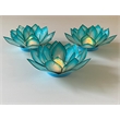 OM Gallery Capiz Shell Lotus Tea Light Holder in Light Blue