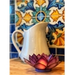 OM Gallery Capiz Shell Lotus Tea Light Holder in Purple