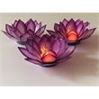 OM Gallery Capiz Shell Lotus Tea Light Holder in Purple