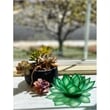 OM Gallery Capiz Shell Lotus Tea Light Holder in Green