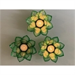 OM Gallery Capiz Shell Lotus Tea Light Holder in Green