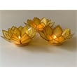 OM Gallery Capiz Shell Lotus Tea Light Holder in Yellow