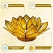 OM Gallery Capiz Shell Lotus Tea Light Holder in Yellow