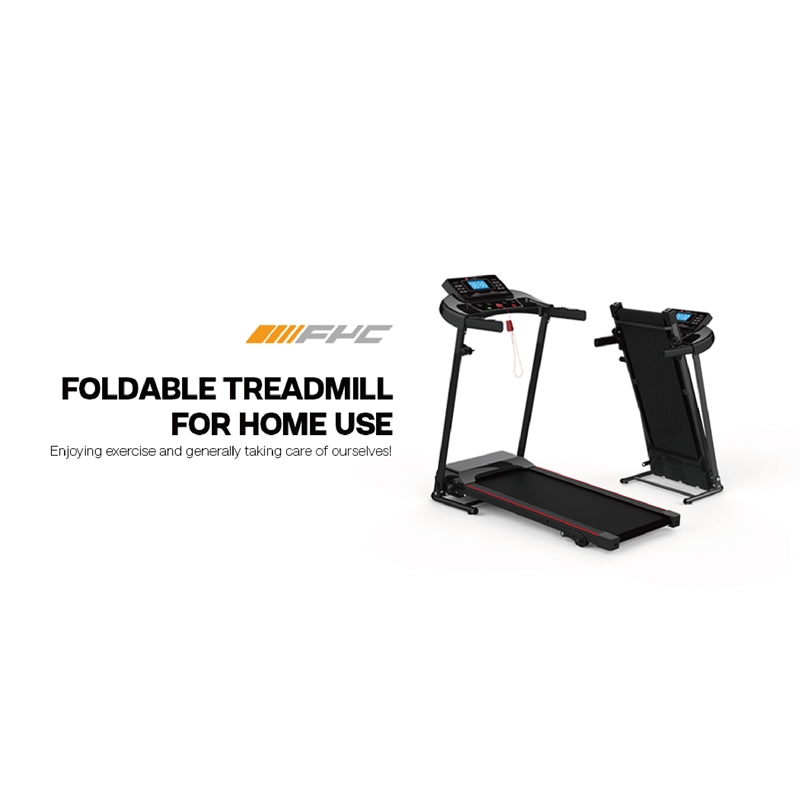 FYC Portable Electric 2.5HP Folding Treadmills w/ Bluetooth & Incline in Balck